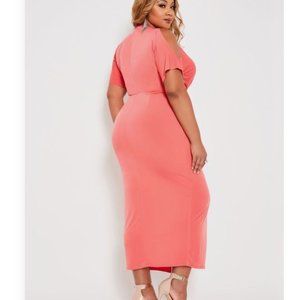 Cold Shoulder, Knot Front Maxi Dress